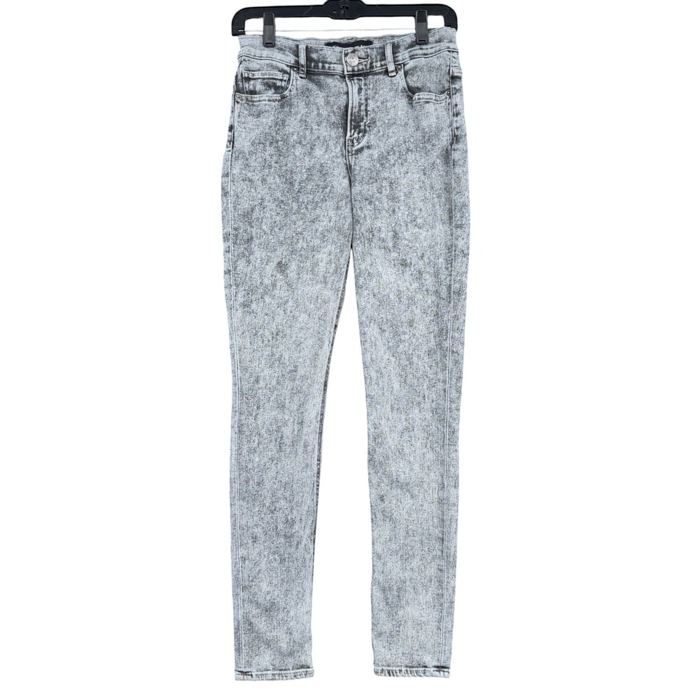 Express Jeans Skinny Women 6R Cotton Blend Gray Acid Wash